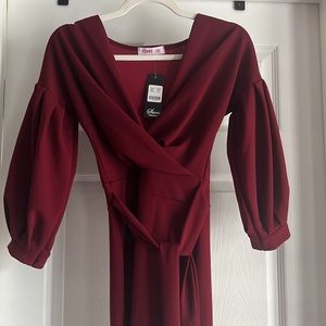 Burgundy Wrap dress
